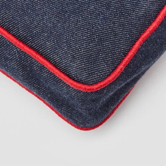 Fendi Blue/Red Dark Blue Denim Large Baguette Bag 8BR771 - Picture 4 of 12